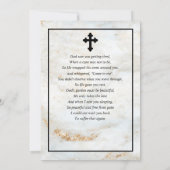 写真ミニマル葬儀祈りの言葉大理石金ゴールド 招待状 (裏面)