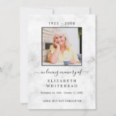 写真ミニマル葬儀祈りの言葉大理石 招待状 (正面)