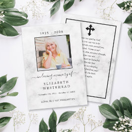 写真ミニマル葬儀祈りの言葉大理石 招待状