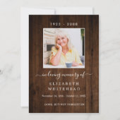 写真ミニマル葬儀祈りの言葉素朴ウッド 招待状 (正面)