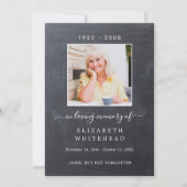 写真ミニマル葬儀祈りの言葉黒板 招待状 (正面)