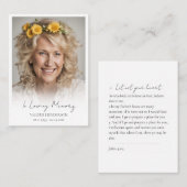 写真ミニマル葬儀記念 名刺 (正面/裏面)