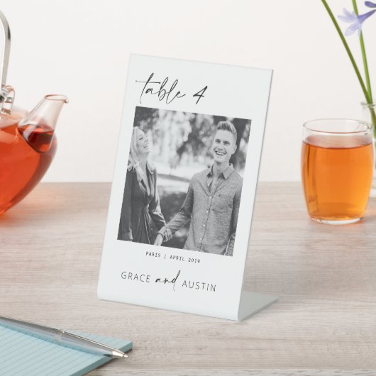 写真ミニマル表番号の結婚ペデスタル記号 台座サイン (インサイチュ)