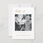 写真ミニマル表番号の結婚署名カード 出欠カード (正面)