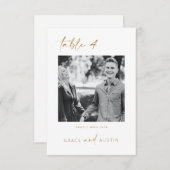 写真ミニマル表番号の結婚署名カード 出欠カード (正面/裏面)