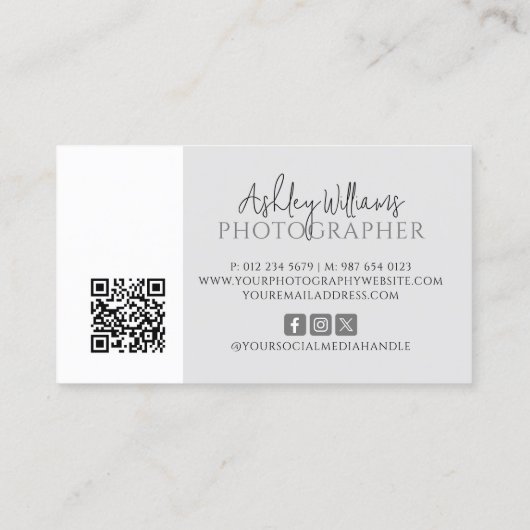 写真ミニマルQRコード 名刺 (裏面)