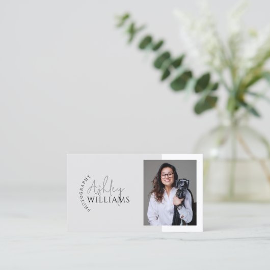 写真ミニマルQRコード 名刺 (スタンド正面)