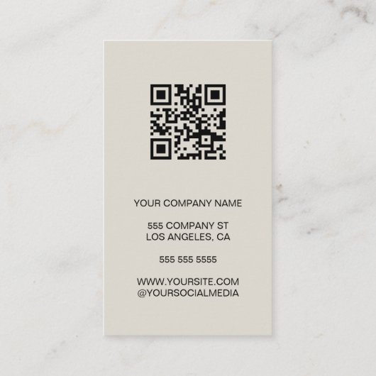 写真ミニマルQRフォトプロフェッショナル名刺 名刺 (裏面)