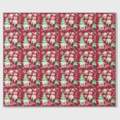 写真メリーおもしろいクリスマスノベルティ赤い贈り物 ラッピングペーパー (フラット)