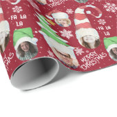 写真メリーおもしろいクリスマスノベルティ赤い贈り物 ラッピングペーパー (ロールコーナー)