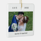写真メリーと結婚したパーソナライズされた写真 セラミックオーナメント (右)