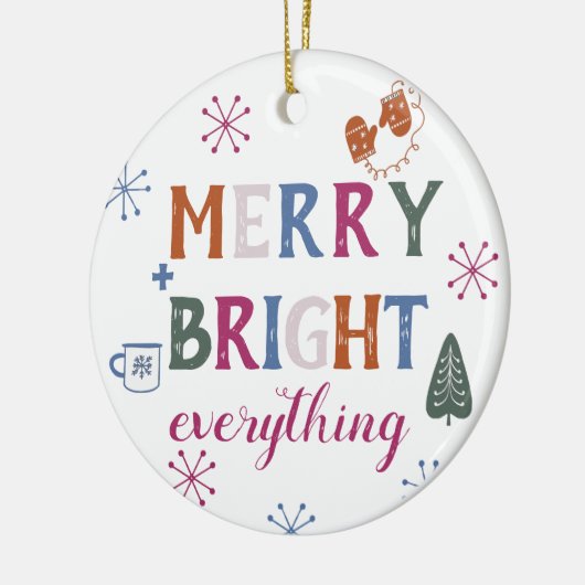 写真メリーのクリスマスですべてを明るく セラミックオーナメント (左)