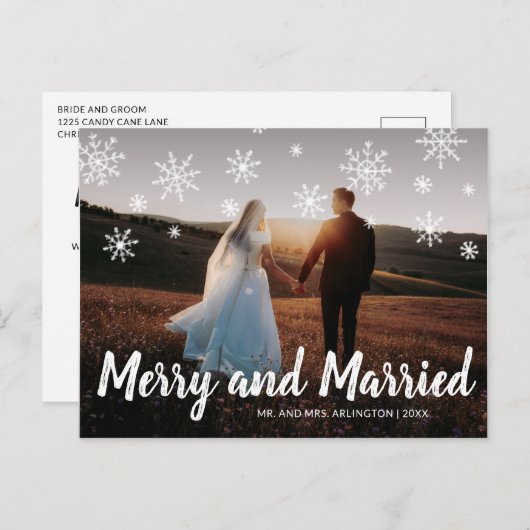 写真メリーは結婚したクリスマス シーズンポストカード (正面/裏面)