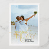 写真メリーは結婚したクリスマス 箔シーズンカード (正面)