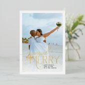 写真メリーは結婚したクリスマス 箔シーズンカード (立ち正面)