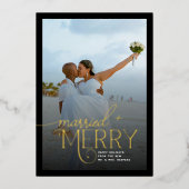 写真メリーは結婚したクリスマス 箔シーズンカード (正面)