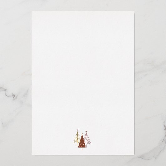 写真メリーエレガントクリスマスの台本の金ゴールドモダン 箔シーズンカード (裏面)