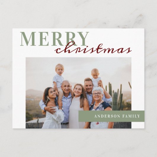 写真メリーエレガントクリスマス家族 ポストカード (正面)