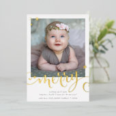 写真メリークリスマスおもしろい書道スナップ 箔シーズンカード (立ち正面)