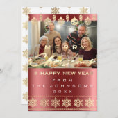 写真メリークリスマスハッピー·ニュー·イヤー·ブルゴーニュ シーズンカード (正面/裏面)