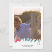 写真メリークリスマスホリデー希望の赤い青 シーズンカード (正面)