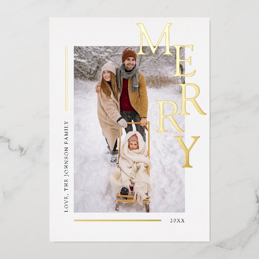 写真メリーモダンのクリスマス挨拶 箔シーズンカード (正面)