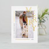 写真メリーモダンのクリスマス挨拶 箔シーズンカード (立ち正面)