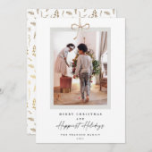 写真メリーユニーククリスマス最も幸せ シーズンカード (正面/裏面)