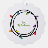 写真メリー付き明るいクリスマスライト オーナメントカード (裏面)