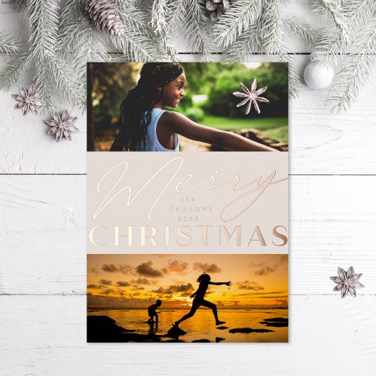 写真メリー数々のクリスマス 箔シーズンカード