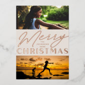 写真メリー数々のクリスマス 箔シーズンカード (正面)