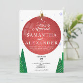 写真メリー結婚したモダンChristmas Star 結婚's 招待状 (スタンド正面)