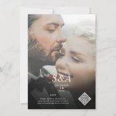 写真メリー結婚したモダンChristmas Star 結婚's 招待状 (裏面)