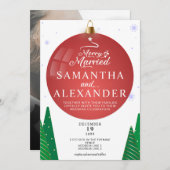 写真メリー結婚したモダンChristmas Star 結婚's 招待状 (正面/裏面)