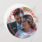 写真メリー結婚した輪新婚クリスマス シーズンカード (正面/裏面)