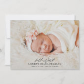 写真モダンありがとうご生まれたばかりの出産 サンキューカード (正面)