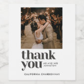 写真モダンありがとう結婚式の引き出物 ワインラベル (シングルラベル)