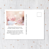 写真モダンありがとう誕生 案内ポストカード