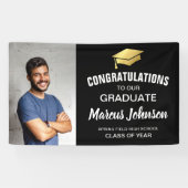 写真モダンおめでとうございます卒業バナー 横断幕 (横)