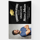 写真モダンおめでとうございます卒業バナー 横断幕 (縦)