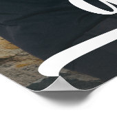 写真モダンおめでとう大学院黒 ポスター (角)