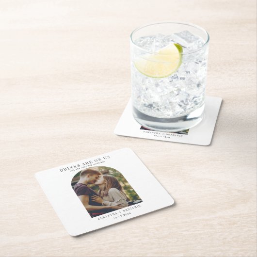 写真モダンおもしろい保存日を保存 スクエアペーパーコースター (インサイチュ)