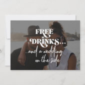 写真モダンおもしろいQRコー結婚ド セーブザデート (正面)