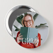 写真モダンおよび署名の大学院 缶バッジ (正面&裏面)