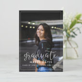 写真モダンお洒落卒業招待状 案内状 (スタンド正面)
