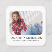 写真モダンお洒落院名通話カード スクエア名刺 (正面)