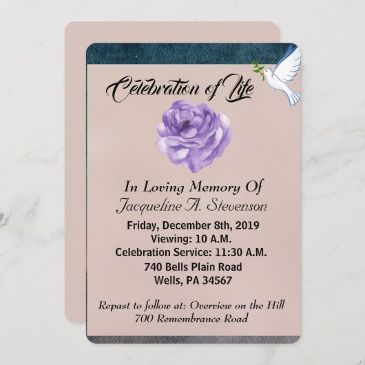 写真モダンお祝いの追加 招待状 (正面/裏面)