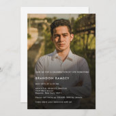 写真モダンお祝い 招待状 (正面/裏面)