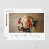 写真モダンかわいいクリスマス誕生 案内ポストカード (正面/裏面)
