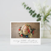 写真モダンかわいいクリスマス誕生 案内ポストカード (スタンド正面)